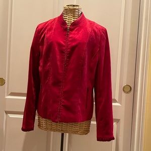 Size 18 Red faux velvet jacket